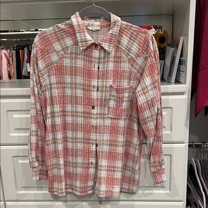 Men's Plaid Shirt in Red and Gray